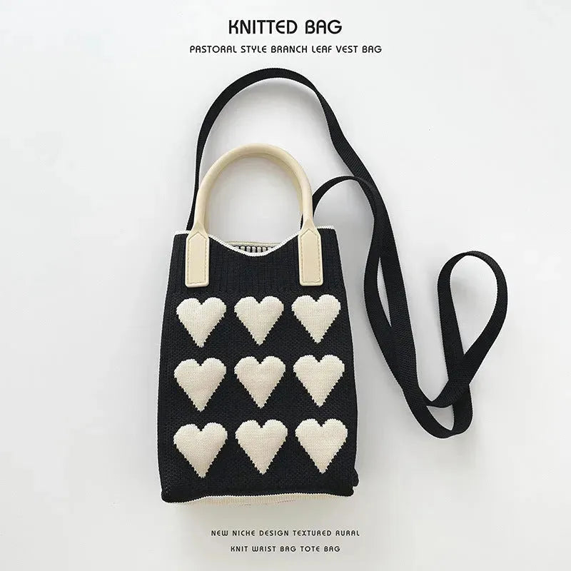 Love Mini Knit Shoulder Crossbody Bag - Bellarte Enchanté Love Mini Knit Shoulder Crossbody Bag